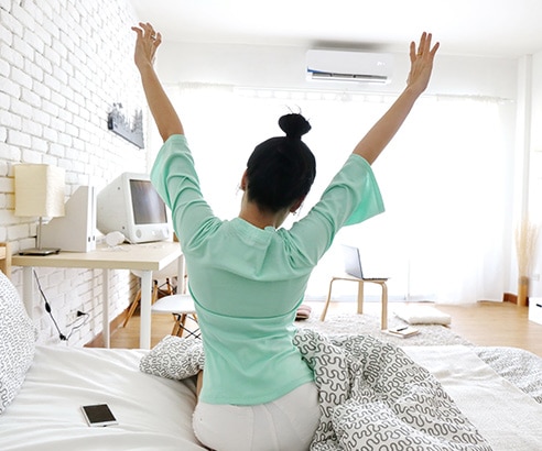 Air Conditioner in Bedding Room — Air Conditioning in Lismore NSW Air Conditioner in Bedding Room — Air Conditioning in Lismore NSW